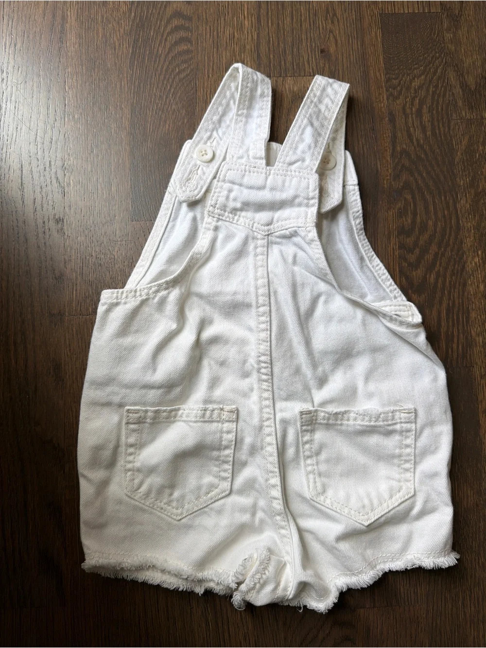GAP Kids White Denim Short Overalls